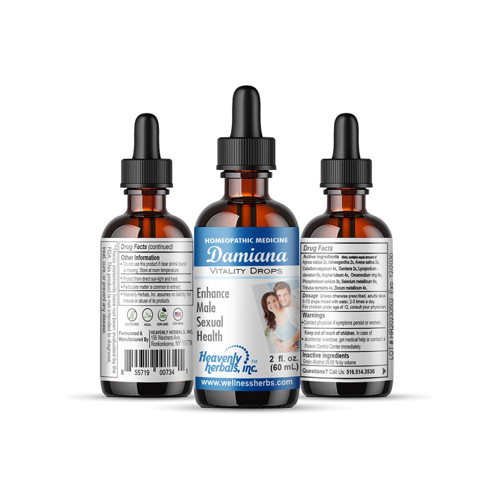 DAMIANA VITALITY HOMEOPATHIC DROPS Heavenly Herbals Inc